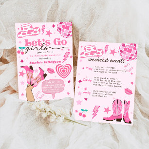 Invitation Dernière Disco Rodeo Bachelorette Week-end Nash Ba