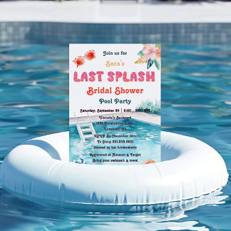 Invitation Dernière Fête au Thème de Piscine pour Enterrement