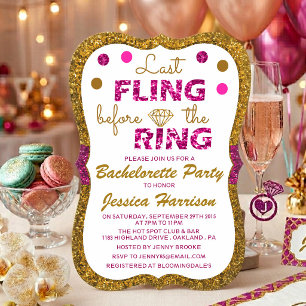 Invitation Dernière Fling Avant L'Anneau - Bachelorette Party
