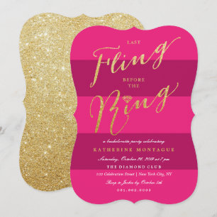 Invitation Dernière Fling Avant Le Ring Chic Bachelorette Par