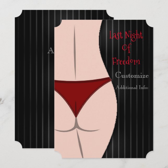 Invitation Dernière Nuit De Liberté Enterrement De Vie De Gar (Devant / Derrière)