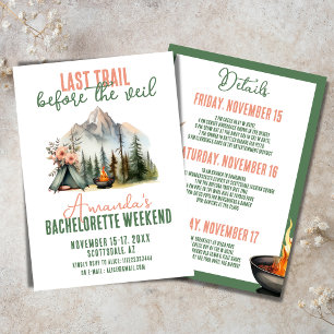 Invitation Dernière piste Glamping Bachelorette Itinéraire We