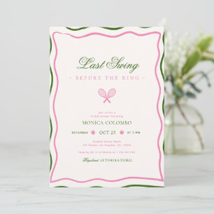 Invitation Dernière swing avant la Fête des mariées de tennis