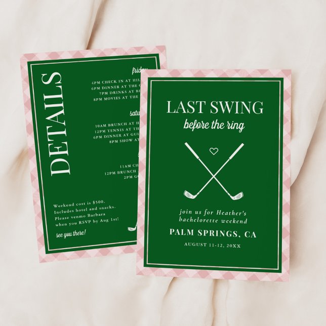 Invitation Dernière swing avant le Ring Golf Bachelorette (Créateur téléchargé)