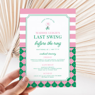 Invitation Dernière swing avant l'invitation de la Bacheloret