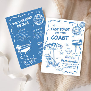 Invitation Dernière Toast Sur La Côte Beach Blue Enterrement