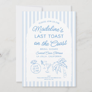 Invitation Dernière Toast sur la Côte Blue Arch Fête de Maria