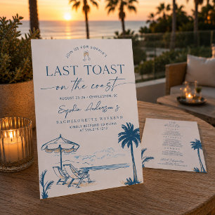 Invitation Dernière Toast sur la Côte Fête de Bachelorette