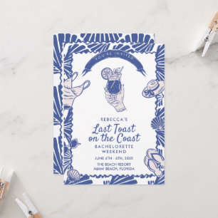 Invitation Dernière Toast sur la côte pour le week-end d'ente