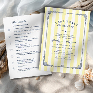 Invitation Dernière Toast sur la Côte ! Rayure d'enterrement