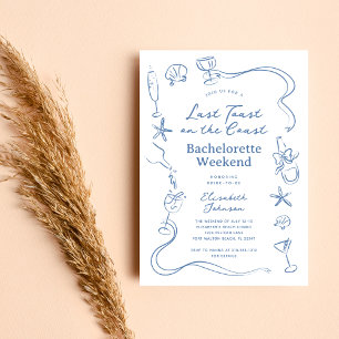 Invitation Dernière Toast sur la Côte Week-end Enterrement de