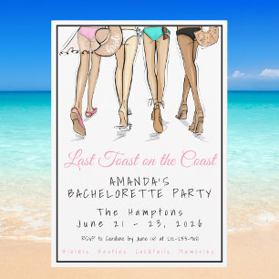 Invitation Dernière Toast sur la Mariée de la Plage Côtière E