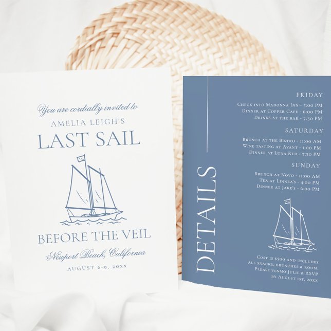 Invitation Dernière Voile Avant Le Week-End De Bachelorette V (Créateur téléchargé)