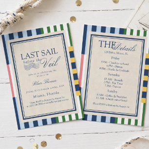 Invitation Dernière voile avant l'enterrement de vie de jeune