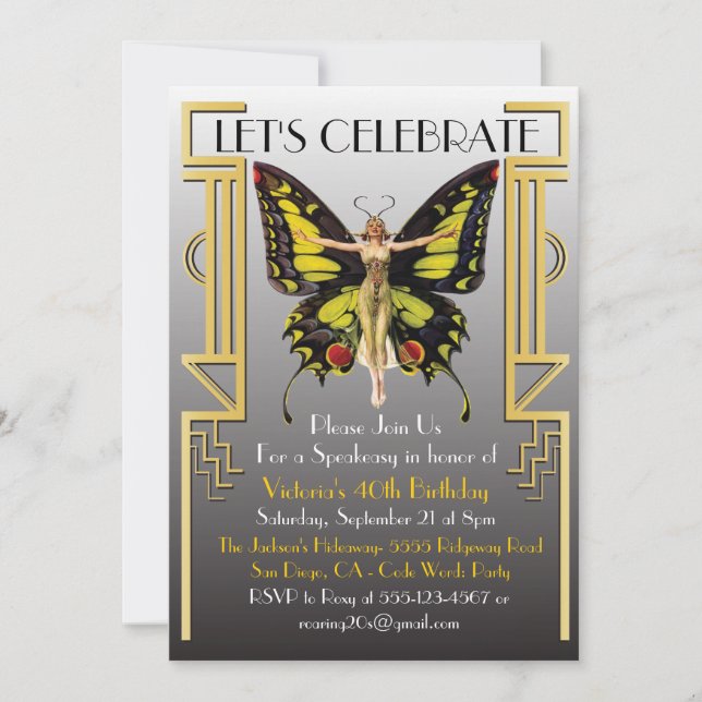 Invitation des années 20 (Devant)