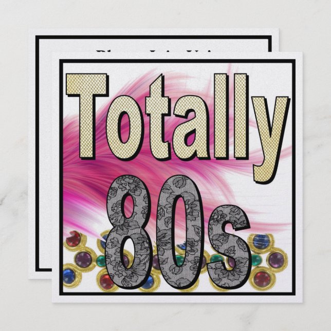 Invitation des années 80 (Devant / Derrière)