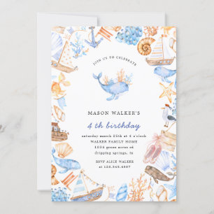invitation des anniversaires de enfants nautiques