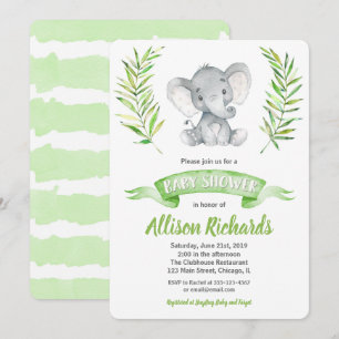 Invitation des baby showers éléphants sans distinc