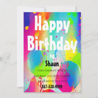 Invitation des ballons de fête d'anniversaire