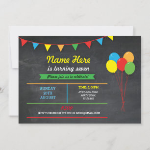 Invitation des ballons pour filles de tous âges