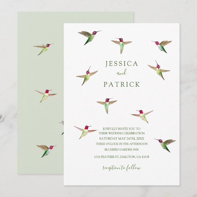 Invitation des colibris d'Anna (Devant / Derrière)