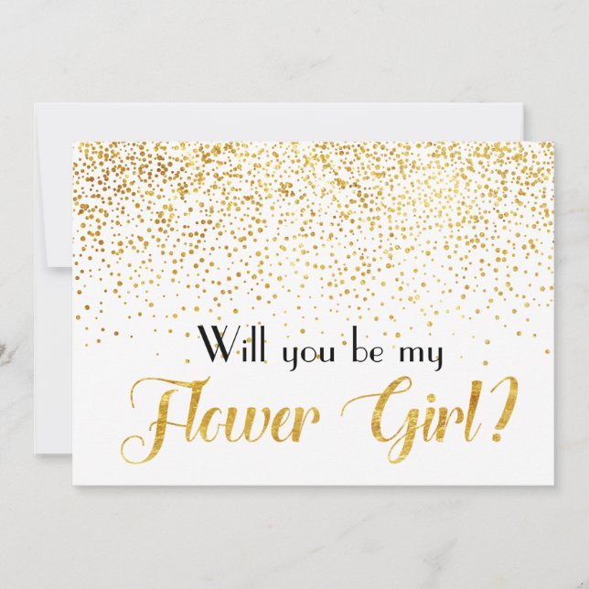 Invitation Des confettis de parties scintillantes d'or vous (Devant)