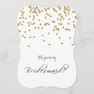 Invitation Des confettis d'or - serez-vous ma demoiselle