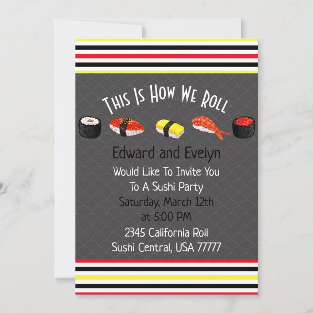 Invitation des couples Saki & Sushi Party (Devant)