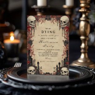 Invitation Des crânes parmi les Roses Hantés Célébration