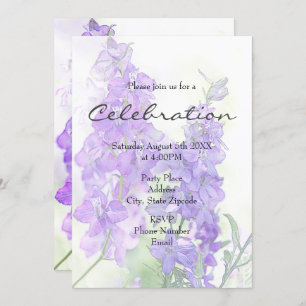 Invitation des Delphiniums d'aquarelle