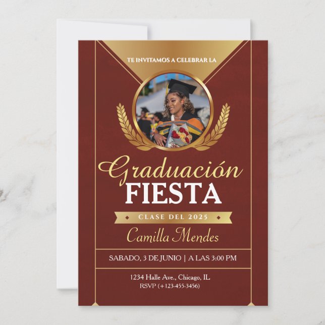Invitation des diplômés espagnols Fiesta (Devant)