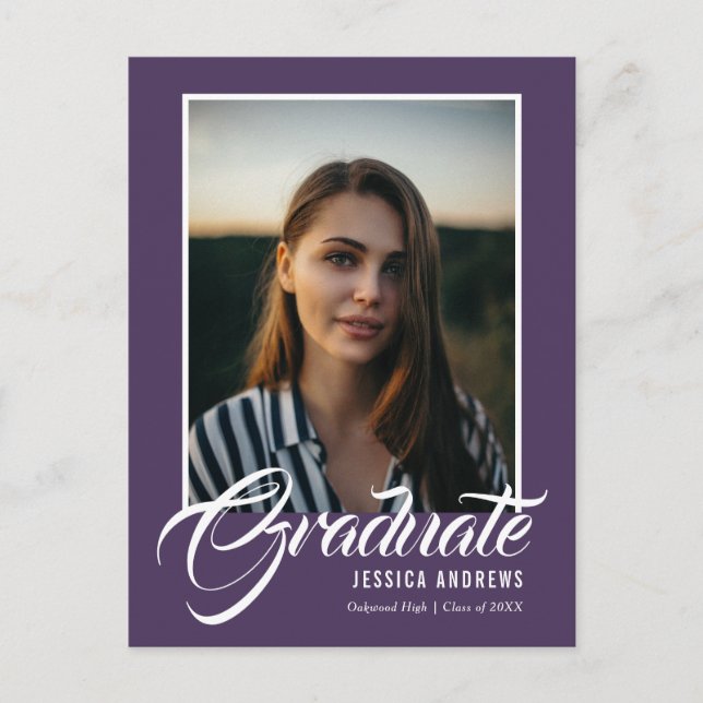 Invitation des diplômés Moderne Editable Photo Mau (Devant)