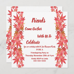 Invitation des Feuilles de l'érable à l'automne