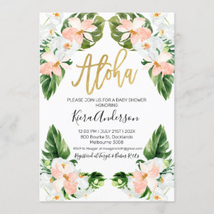 Invitation des filles à l'aloha tropical baby show