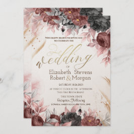 Invitation des fleurs d'aquarelle d'automne