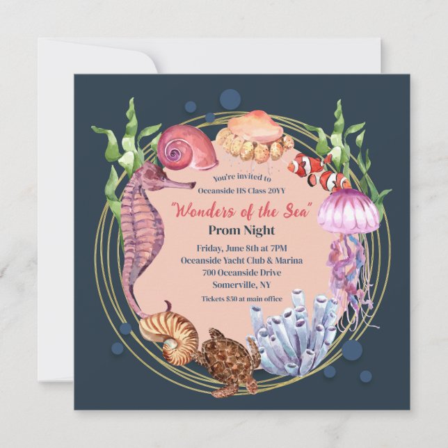 Invitation des Merveilles de Sea Prom (Devant)
