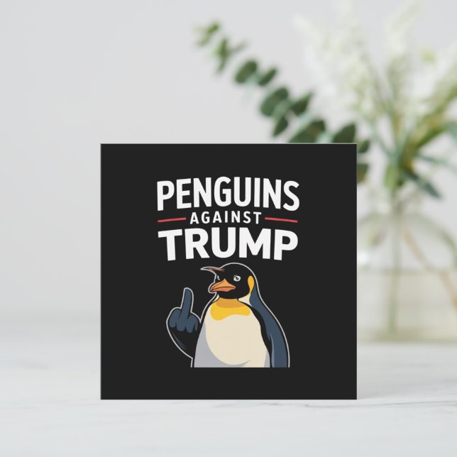 Invitation Des palmes de pingouin contre Trump (Debout devant)