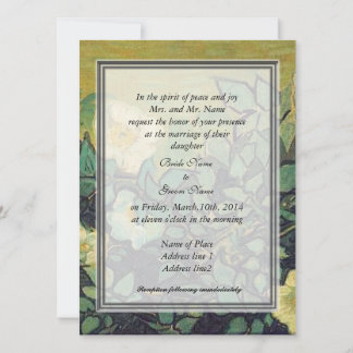 invitation des parents de la mariée, roses sauvage