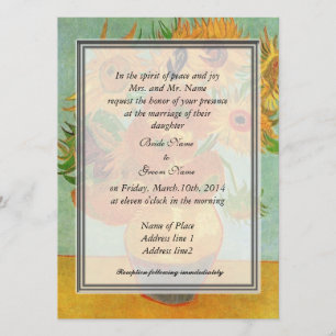 Invitation des parents de la mariée, tournesols de
