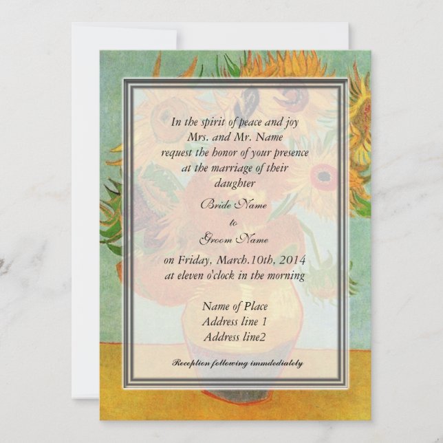 invitation des parents de la mariée, van Gogh tour (Devant)