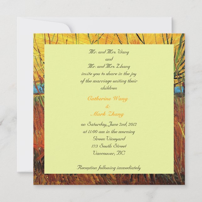 Invitation des parents mariés et mariés, mariage (Devant)