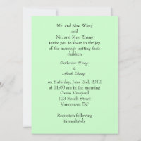 Invitation des parents mariés et mariés, mariage