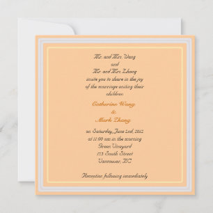 Invitation des parents mariés et mariés, mariage
