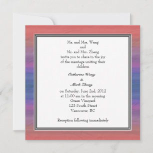 Invitation des parents mariés et mariés, mariage