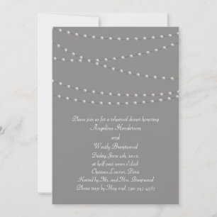 Invitation Des perles élégantes au dîner de répétition gris