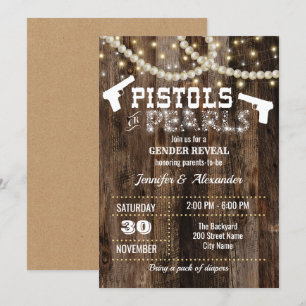 Invitation Des pistolets ou des perles de révélation de genre