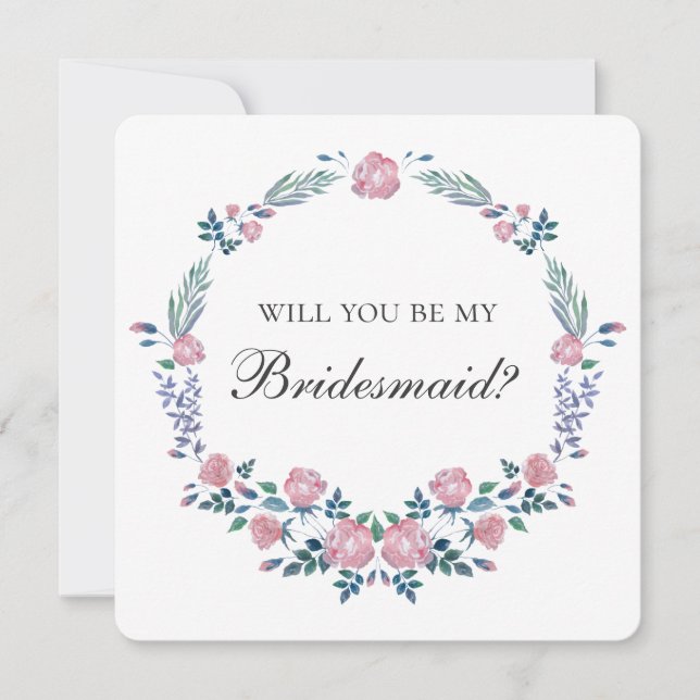 Invitation Des roses roses ont germé.  (Devant)