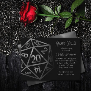 Invitation Dés RPG Imaginaire Tabletop Retro PnP Gamer Part