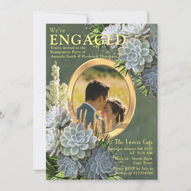 Invitation Des teintes succulentes de blues pâles (Devant)