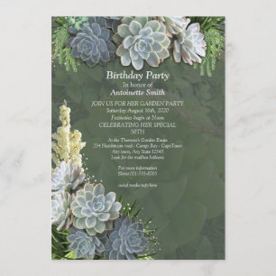 Invitation Des teintes succulentes de blues pâles Anniversair